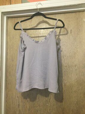 Wishlist apparel adjustable strap tank top size medium ruffle purple/grayish